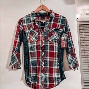 Ci Sono plaid collection button up
